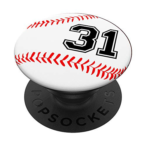 Baseball Jersey Number 31 Thirty One No 31 Game Play Fun PopSockets Grip and Stand for Phones and Tablets