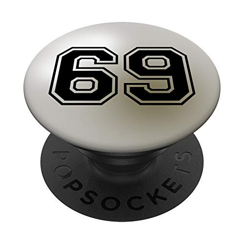 Lacrosse Lax Ball Jersey Number Fan 69 Sixty Nine No 69 PopSockets Grip and Stand for Phones and Tablets
