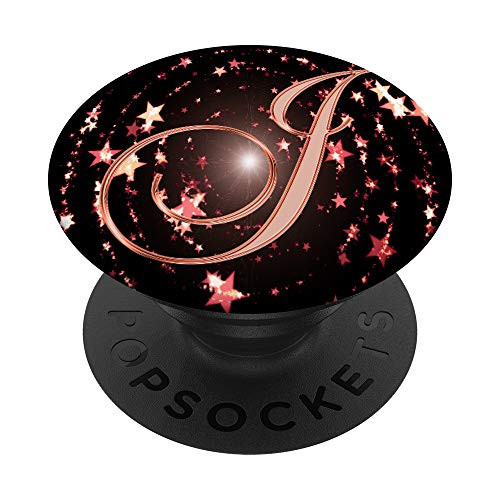 J Pink Stars Space Initial Monogram Capital Letter Name PopSockets Grip and Stand for Phones and Tablets