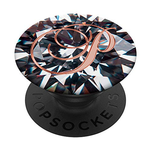 P Pink Yellow Abstract Initial Monogram Capital Letter Name PopSockets Grip and Stand for Phones and Tablets