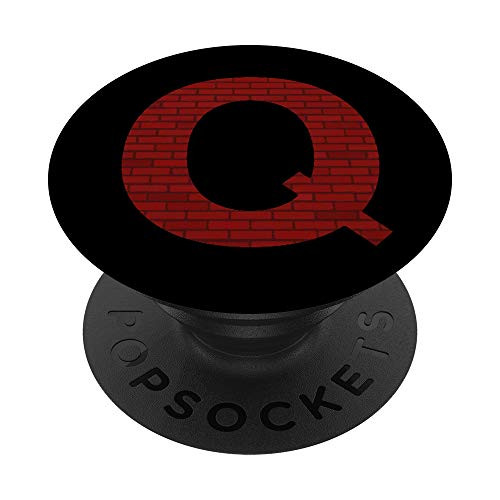 Q Brick Wall Red Block Monogram Initial Capital Letter PopSockets Grip and Stand for Phones and Tablets