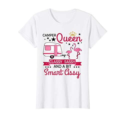 Womens Camper Queen Classy Sassy And A Bit Smart Assy - Cute T-Shirt