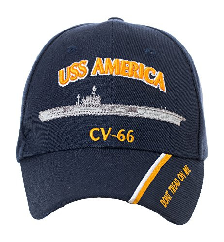 Officially Licensed USS America CV-66 Embroidered Navy Blue Baseball Cap
