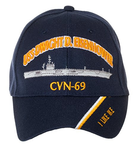 Artisan Owl Officially Licensed USS Dwight D_ Eisenhower CVN-69 Embroidered Navy Blue Baseball Cap