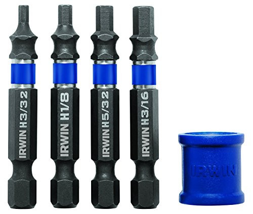 IRWIN Tools 1903763 Impact Performance Series Screwdriver Power Bits, Assorted Hex, 2-Inch Length with Magnetic Screw Hold Attachment, 5-Piece