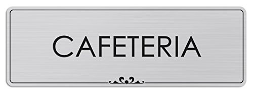 Cafeteria - Laser Engraved Sign - 3x9 - _050 Brushed Silver Plastic