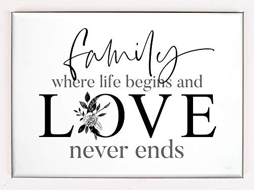 P_ Graham Dunn Family Life Love Dark Floral 7_85 x 5_85 Pine Wood Decorative Framed Art Sign