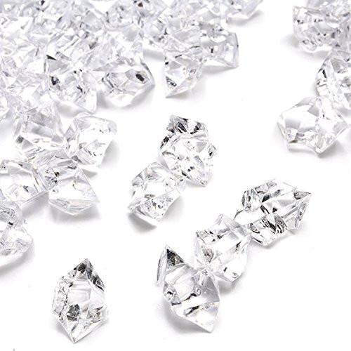 Clear Fake Crushed Ice Rocks, 500 PCS Fake Diamonds Plastic Ice Cubes Acrylic Clear Ice Rock Diamond Crystals Fake Ice Cubes Gems for Home Decoration Wedding Display Vase Fillers by DomeStar Clear Fake Crushed Ice Rocks, 500 PCS Fake Diamonds Plastic Ice Cubes Acrylic Clear Ice Rock Diamond Crystals Fake Ice Cubes Gems for Home Decoration Wedding Display Vase Fillers by DomeStar