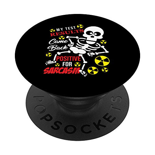 Radiology X-Ray Tech Gift Test Results Positive For Sarcasm PopSockets PopGrip Swappable Grip for Phones   Tablets