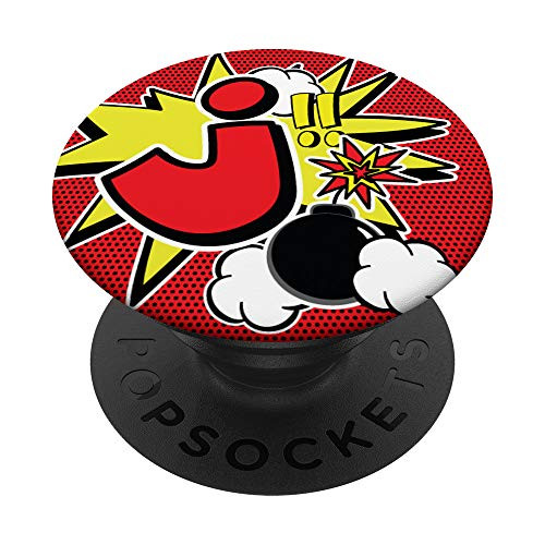 Fun Pop Art Comic Book Superhero Monogram Letter J PopSockets PopGrip Swappable Grip for Phones   Tablets