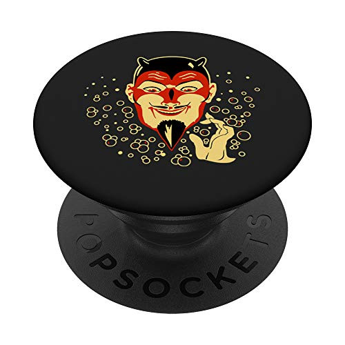 Vintage Halloween Smirking Red Devil Head Gift PopSockets Grip and Stand for Phones and Tablets