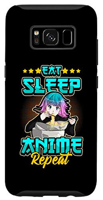Galaxy S8 Funny Anime Eat Sleep Anime Repeat Otaku Manga Case