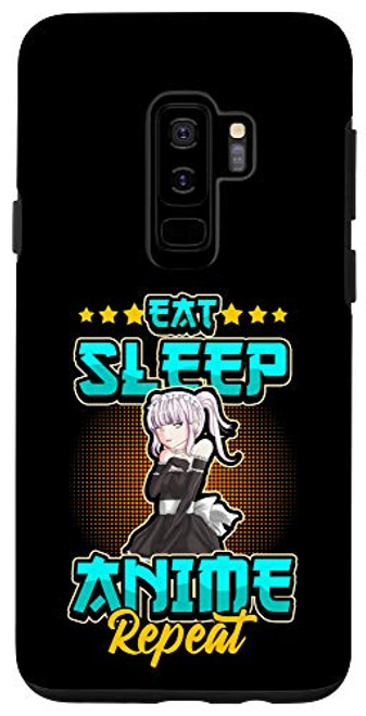 Galaxy S9 Funny Anime Eat Sleep Anime Repeat Otaku Manga Case