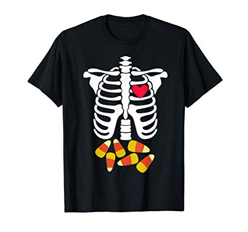 Funny Xray Halloween Costume Rib Cage Skeleton Candy Corn T-Shirt