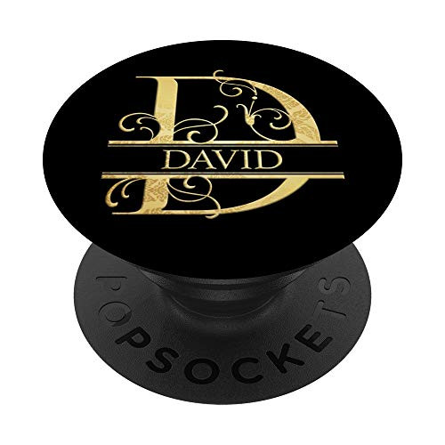 Golden Elegant Style David Name PopSockets Grip and Stand for Phones and Tablets