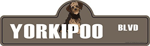 SignMission Yorkipoo Street Sign  IndoorOutdoor  Dog Lover Funny Home Decor for Garages Living Rooms Bedroom Offices Personalized Gift  20 Wide