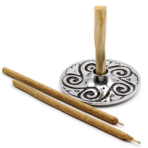 Blessed Ember Metal Palo Santo Holder and Incense Burner with 1 Palo Santo Stick and 2 Rolled Palo Santo Incense Sticks