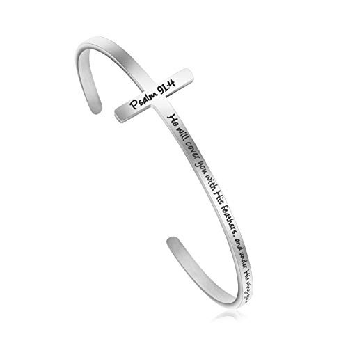 MEMGIFT Cross Bracelet Religious Cuff 