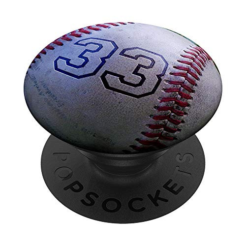 Baseball Number 33 PopSockets Grip and Stand for Phones and Tablets