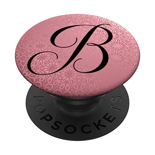 Letter B Chic Monogram Initial PopSockets Grip and Stand for Phones and Tablets