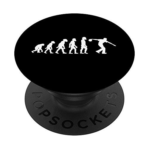 Funny Human Bowling Evolution Pin Ball Bowler Player PopSockets PopGrip Swappable Grip for Phones   Tablets