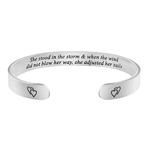 Joycuff Wide Cuff Bracelets for Women Inspirational Gift Friend Encouragement Gift Motivational Jewelry Personalized Birthday Present
