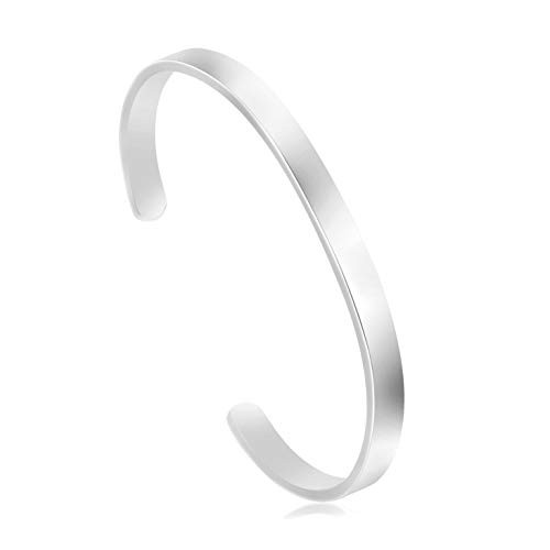 Joycuff Inspirational Bracelets for Women Personalized Gift for Her Engraved Mantra Cuff Bangle Crown Birthday Jewelry Silver blank cuff Joycuff Inspirational Bracelets for Women Personalized Gift for Her Engraved Mantra Cuff Bangle Crown Birthday Jewelry Silver blank cuff