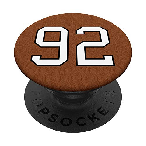 Football Number 92 Jersey Uniform Gift Player Men Boys PopSockets Grip and Stand for Phones and Tablets Football Number 92 Jersey Uniform Gift Player Men Boys PopSockets Grip and Stand for Phones and Tablets