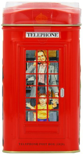 Ahmad Tea 25 Teabag Caddy Gift Tin, London Telephone Box, English Breakfast, 1.7 Ounce