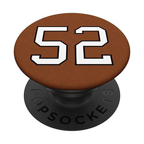 Football Number 52 Jersey Uniform Gift Player Men Boys PopSockets Grip and Stand for Phones and Tablets Football Number 52 Jersey Uniform Gift Player Men Boys PopSockets Grip and Stand for Phones and Tablets
