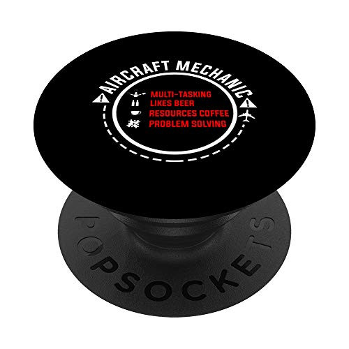 Funny Aircraft Mechanic  Aviation Work Service Gifts PopSockets Grip and Stand for Phones and Tablets