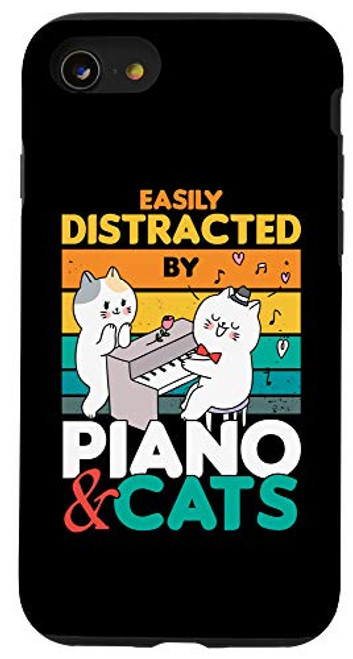 iPhone SE 2020 7 8 Cat Singing Pet Vintage Piano Pianist Musical Keys Gift Case iPhone SE 2020 7 8 Cat Singing Pet Vintage Piano Pianist Musical Keys Gift Case