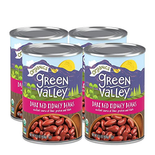 Green Valley Organics Dark Red Kidney Beans  USDA Organic  Non-GMO Project Verified  Delicious   Meaty  15_5 Ounce can Pack of 4