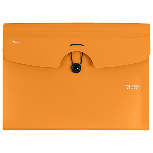 Five Star 6-Pocket Expanding File, Plastic Expandable File Folder, Orange (72923)