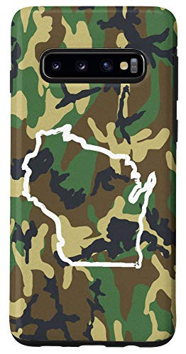 Galaxy S10 Wisconsin Home WI Camo Gear Wisconsin Vintage Map Case