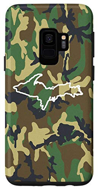 Galaxy S9 Michigan Home UP Camo Gear Yooper Vintage Map Case