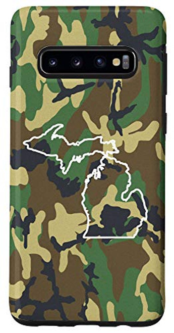 Galaxy S10 Michigan Home MI Camo Gear Michigan Vintage Map Case
