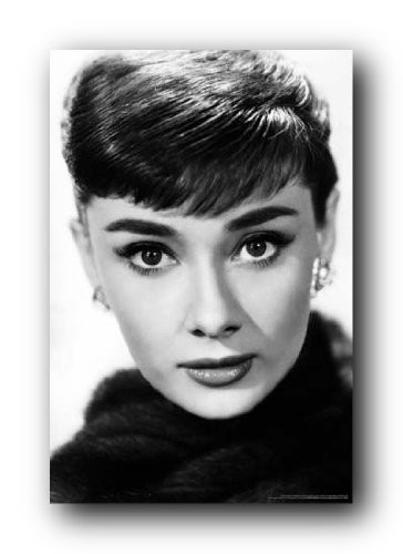 24x36 Audrey Hepburn Close Up 2 B W Movie Poster Print