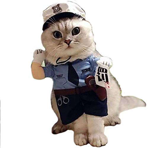 Shark strawberry Pet Cat Dog Police Uniform Costumes Halloween T-Shirt M