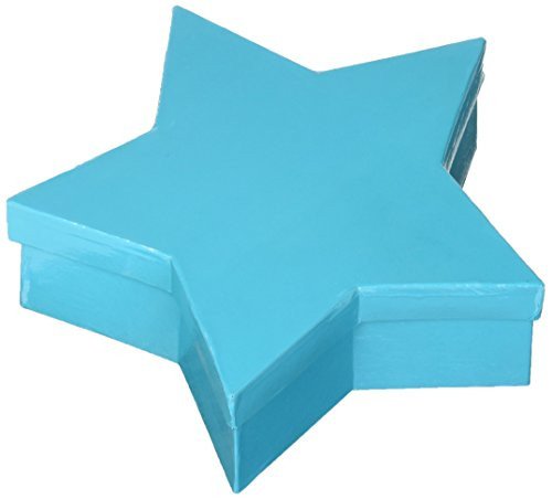 Amscan Large Star Shaped Birthday Party Paper Gift Box, 1 Pieces, Made from Paper, Blue, 7" x 6" by