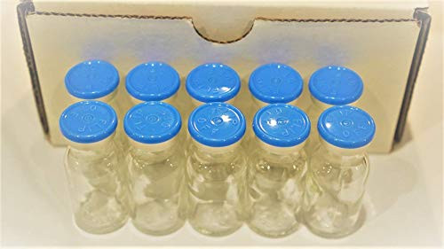 JL 10ml Molded Sterile Clear Vials with Blue Flip Caps Seals and Durable Glass