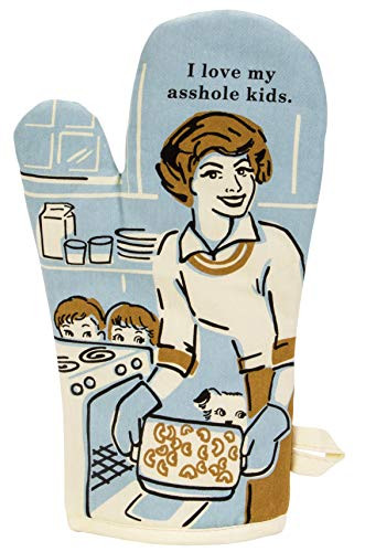 Blue Q Oven Mitt I Love My Asshole Kids super-insulated quilting natural-fitting shape 100 cotton