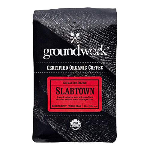 Groundwork Organic Whole Bean Medium Roast Coffee Slabtown 12 Ounce Bag