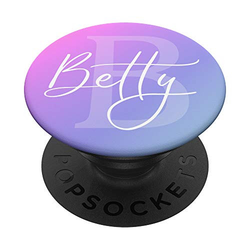 Betty First Name With Monogram Letter B Ombre Rainbow PopSockets Grip and Stand for Phones and Tablets