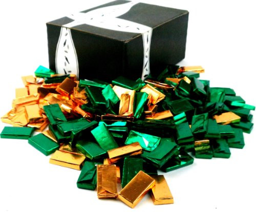 Andes Crème De Menthe Green   Gold Foil Thins 2 lb Bag in a BlackTie Box
