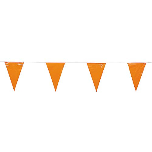 Fun Express - Orange Pennant Banner 100ft - Party Decor - Hanging Decor - Pennants - 1 Piece
