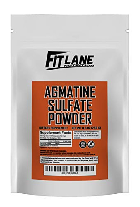 Agmatine Sulfate Powder Bulk Nitric Oxide Supplement 250 Gram Value Sized Bag 333 Servings