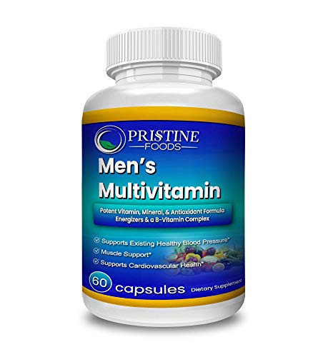 Multivitamin Daily Supplement with Vitamins A C E B1 B2 B6 B12 Minerals and Organic Extracts to Support Energy Brain Heart Immune and Eye Health 60 Capsules Made in USA