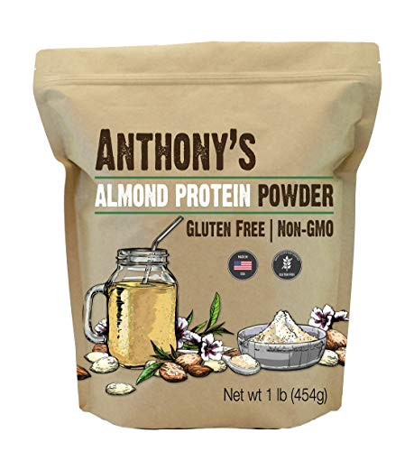 Anthonys Almond Protein Powder 1 lb Gluten Free Non GMO Plant Based Protein Made in USA