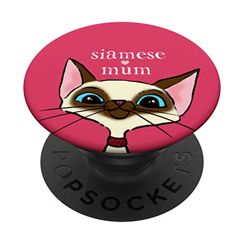 Siamese Mum Cute Siamese Cat Cat Drawing Siamese Gift PopSockets PopGrip Swappable Grip for Phones   Tablets